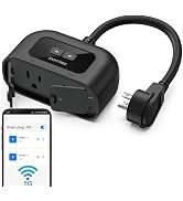 EIGHTREE 5GHz Outdoor Smart Plug Waterproof IP44, WiFi Smart Outlet Plug with 2 Independently Con...