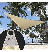 ShadeMart 16' x 16' x 16' Beige Triangle Super Ring Sun Shade Sail Canopy Awning SMTAWT16, Commer...
