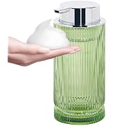 Tonxus 14 Oz Foaming Soap Dispenser, Green Glass Soap Dispenser, Refillable Foam Pump Bottle Loti...