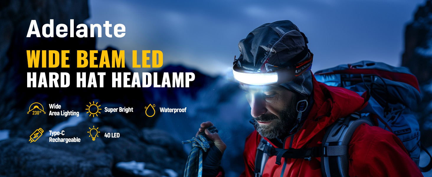 Adelante Wide Beam LED Hard Hat Headlamp
