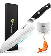 MAD SHARK Chef Knife, Professional 8 Inch Santoku Knife, Made of German High Carbon Stainless Ste...