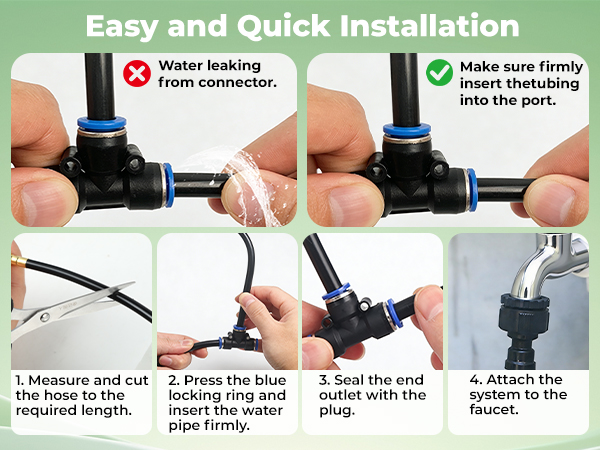 drip irrigation system with 6 inches part