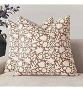 Foindtower Set of 2 Decorative Neutral Floral Throw Pillow Covers Accent Farmhouse Cushion Covers...