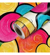 HOMETITUTE Color Swirl Peel and Stick Wallpaper 118.1x17.7 Inch Vinyl | Contact Paper, Wall Cover...