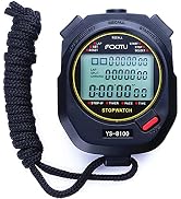 FCXJTU Sports Stopwatch 100Laps Split Memory Digital Stopwatch Referee Stop Watch Timer Calendar ...