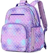 mibasies Backpack for Girls, Large Capacity Kids Backpack for Elementary School with Laptop Compa...