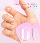 krofaue Kids Nail Tips - 240pcs Children Square Clear Press On Nails for Little Girls 9-12, 10 Si...