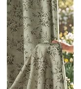NICETOWN Floral Curtains Premium Linen Blended, W52 x L84, Sage Green | Timeless Elegant, Roses P...