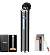 Electronic Lighter, USB Rechargeable Lighter, Cylindrical Strip Flameless Windproof Electric Arc ...