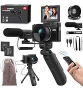 4K Digital Camera with Creator Accessory Kit 48MP Remote Control Vlogging Camera for Vloggers Aut...