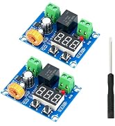 WWZMDiB 2 Pcs Low Voltage Cutoff Disconnect 12-36V Low Voltage Digital Protector for Solar, Wind,...