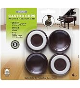 Slipstick CB605 Furniture Wheel Caster Cups / Floor Protectors with Non Skid Rubber Grip (Set of ...