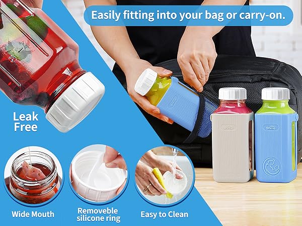 easy to go glass juice bottles
