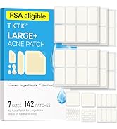 Large Pimple Patches for Face, 7 Sizes Big Acne Patches, XL Hydrocolloid Bandages for Body, Chin,...