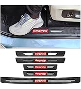 5PCS Car Door Sill Protector,Carbon Fiber Sport Threshold/Rear Bumper Guard Anti-Scratch Sticker ...