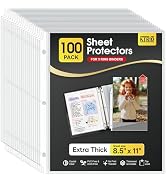 KTRIO Heavy Duty Sheet Protectors 8.5 x 11 inch, 3 Mil Thick Clear Page Protector for 3 Ring Bind...