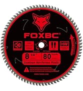 FOXBC 8-1/4 Inch Metal Cutting Table Saw Blade 80-Tooth TCG for Aluminum, Copper, Plastic, Brass,...