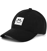 ZEXIAN Smiley Face Baseball Cap for Toddler Boys Girls,Adjustable Kids Washed Cotton Cute Dad Hat
