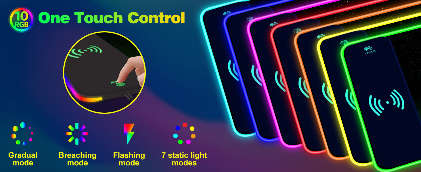 one touch control rgb mouse pad