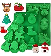 HUAKENER 3 Pack Christmas Soap Molds, Large Size Xmas Silicone Mold for Handmade Soap, Mini Cakes...