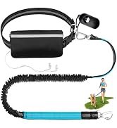 Hands Free Dog Leash with Zipper Pouch, Adjustable Waist Leash for Dog Walking, Dual Soft Handle ...