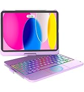 CC Store Touchpad Keyboard Case for iPad 10th Gen 10.9" 2022, Multi-Touch & Backlit Keys, 360° Ro...