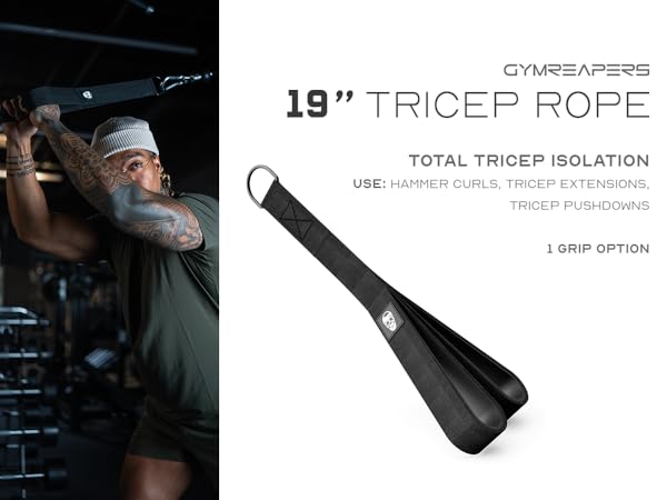 Gymreapers Multi-Grip Tricep Rope Gym Cable Attachment Pushdown Rope Cable Machine Attachment Rope