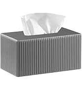 Larger Tissue Box Cover, Modern PU Leather Rectangular Facial Tissue Holder, Minimalist Tissue Or...