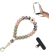 NUBYYA Lostars Silicone Beaded Phone Wrist Strap for Women – Elastic Phone Bracelet Wristlet with...