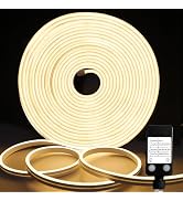 echosari 33Ft Neon Rope Lights, 1200 LED Neon Rope Lights with Timer Dimmable Outdoor Flexible Ne...