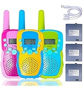 Walkie Talkies for Kids W/Rechargeable Battery, Kids Walkie Talkies Long Range, Radio Walkie Talk...