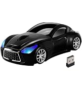 Car Mouse Wireless Cool Sport Car Shaped Computer Mice with LED Headlight USB Receiver 1600 DPI 3...