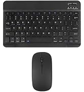 Wireless Keyboard and Mouse Bluetooth Rechargeable Wireless Mouse Keyboard Set Ultra-Slim Portabl...