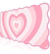 L-SPOUTTO Pink Mouse Pad,Cute Desk Mat XXL Large Scalloped Gaming Mousepad,35.4x15.7in Non-Slip R...