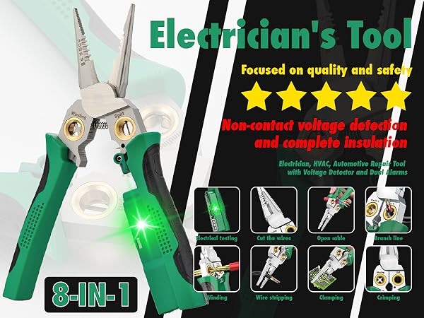 8-in-1 Electrician's Pliers