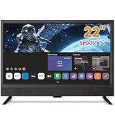 Feihe 22-inch Small Smart TV Full HD 1080p | Kitchen Smart TV, Flat Screen Television with Loud D...