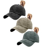 ZEXIAN Womens Vintage Washed Distressed Baseball-Cap with Ponytail Hole Sport Golf Hat