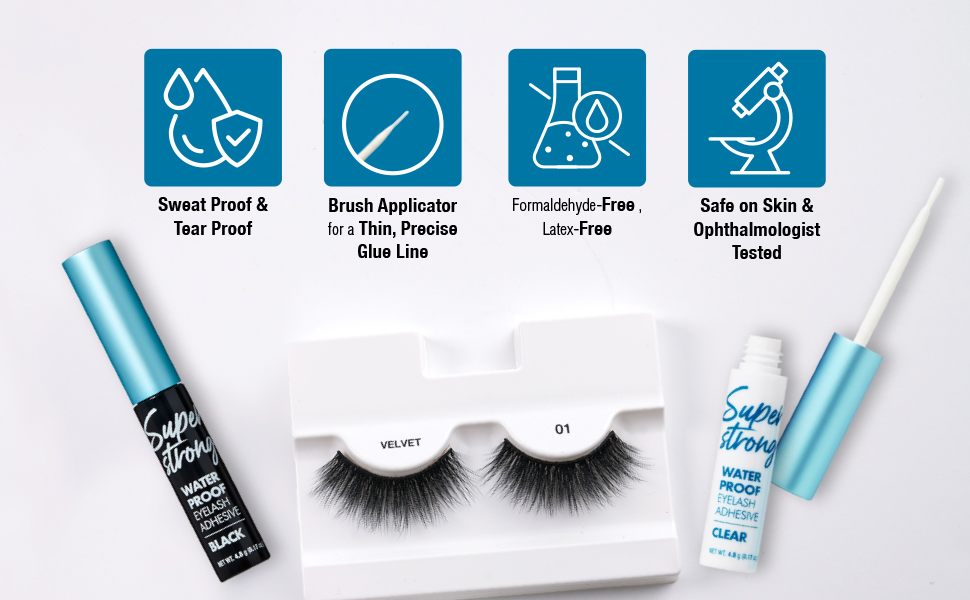 latex free long lasting easy sensitive beginner DIY beauty makeup individual cluster retention