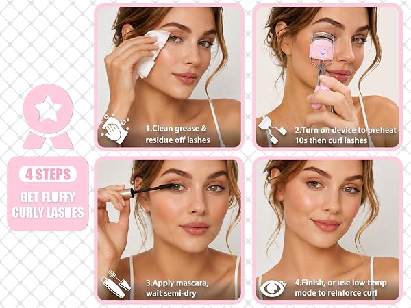 heated eyelash curler for women