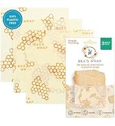 Bee's Wrap Beeswax Food Wraps, 3 Medium Pack - Honeycomb | Organic Beeswax Wraps - Plastic Free -...