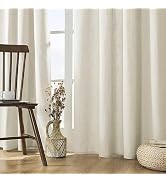 Joydeco Linen Curtains 96 inch Length 2 Panel Set, Light Filtering Curtain for Living Room Bedroo...