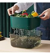 8.2 QT Fruit Strainer Colander Bowl Set, Kitchen Nesting Vegetable Fruit Washing Soaking Basket, ...