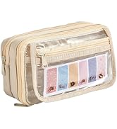 XUGUXA Large Pencil Case Pouch, Clear Multi-layer Pencil Box, Zipper Pen Bag for Teens Girls Scho...