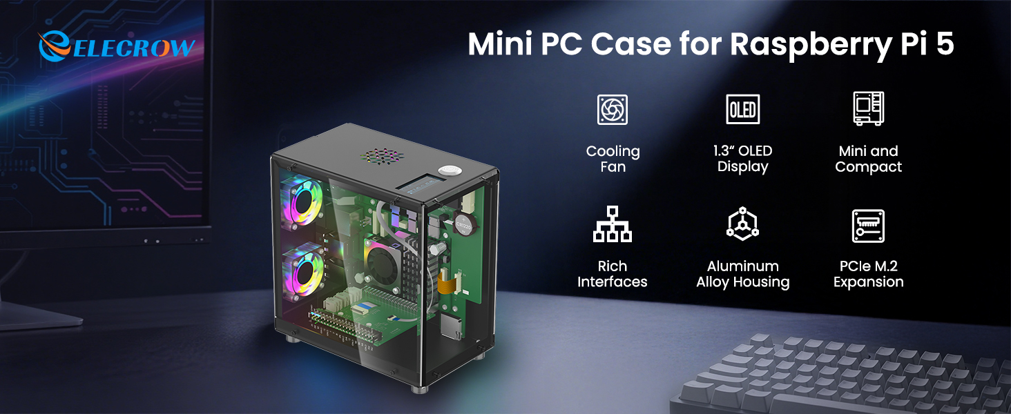 Mini PC Case for Raspberry Pi 5