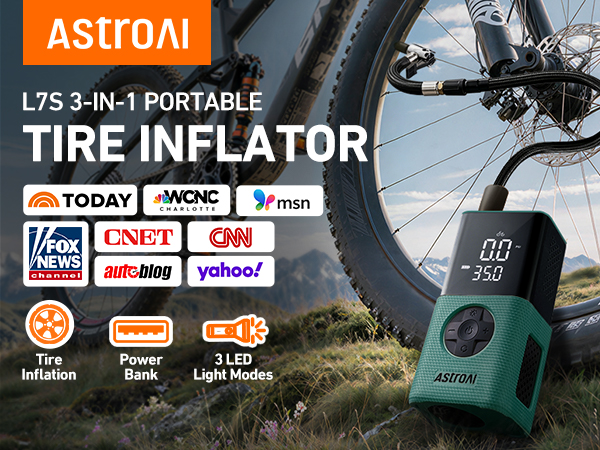 Bike Pump tire inflator portable air compressor e bike accessories