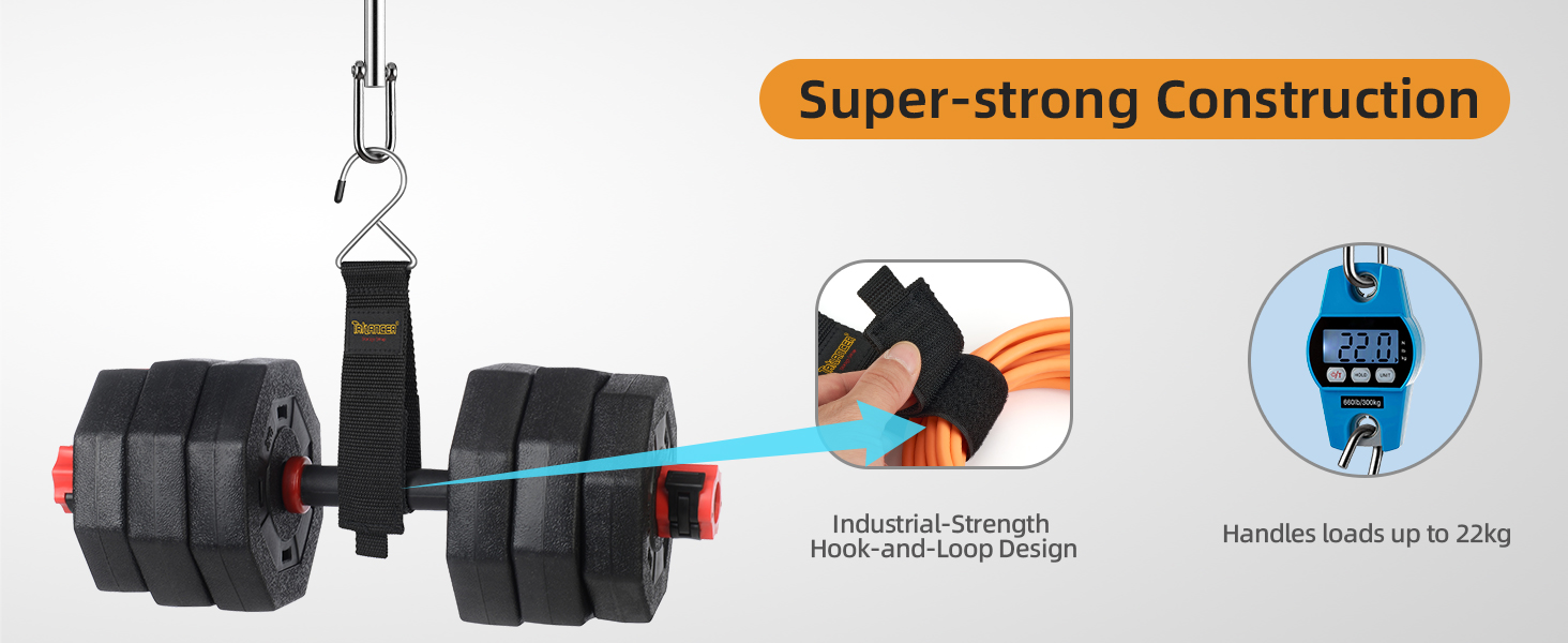 Hook-and-Loop Storage Straps with Metal Hook