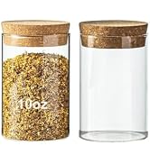 wangsdjy 10oz Glass Storage Container - Airtight Glass Jars with Cork Lid, Spice Jars, Candy Jar,...