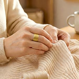 Premium Textured Metal Thimble Included in Sewing Kit