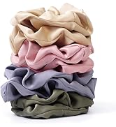 Satin Scrunchies for Women – 8PCS Morandi Neutral Silk Hair Ties – No Crease, Frizz-Free, Elegant...