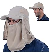 USHAKE Sun Cap Fishing Hat Baseball Cap with Face Neck Cover Flap
